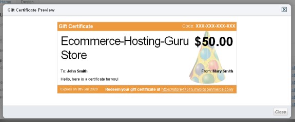 bigcommerce gift certificate