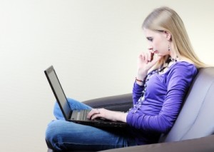 girl on laptop