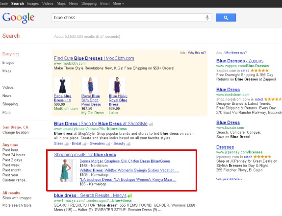 google merchant center search