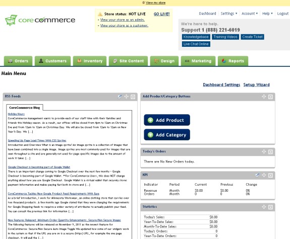 corecommerce dashboard